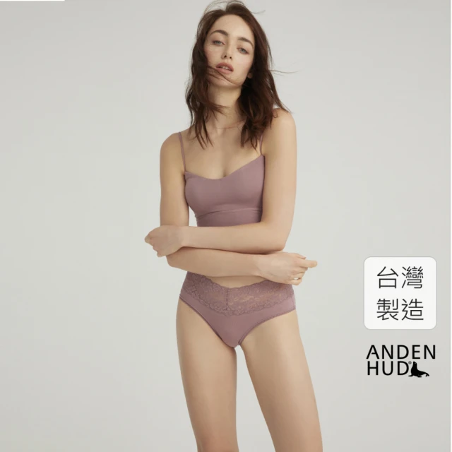 【Anden Hud】莫代爾系列．V蕾絲中腰三角內褲(復古玫瑰)