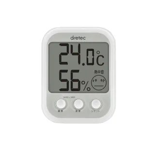 【DRETEC】歐菲普拉斯中暑流感溫濕度警示計-白(O-251WT)