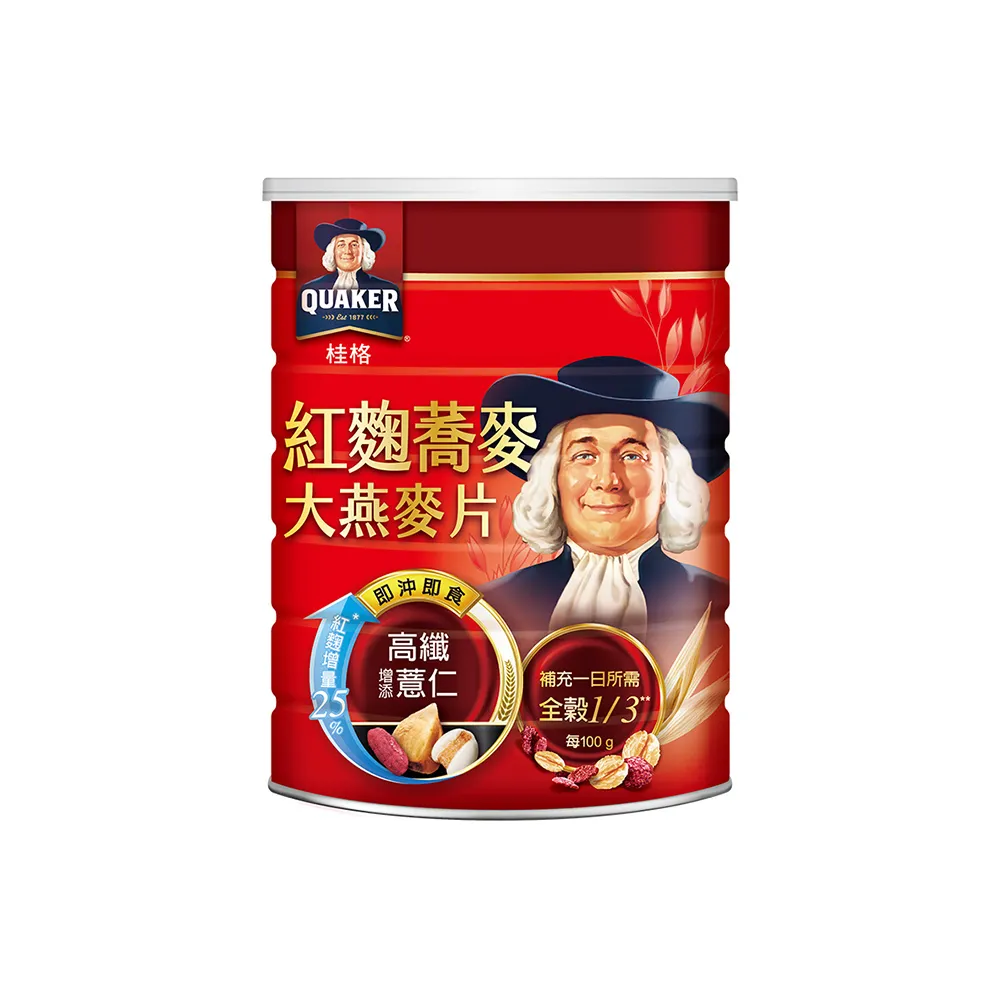 【QUAKER桂格】紅麴蕎麥健康大燕麥片700gx1罐