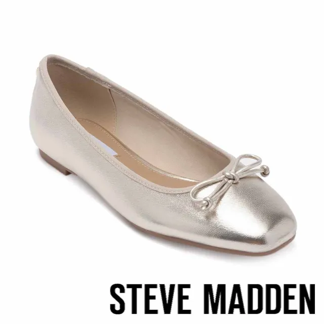 【STEVE MADDEN】GIZELLE 蝴蝶結平底娃娃鞋(金色)