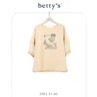 【betty’s 貝蒂思】燙金幾何線條印花雪紡七分袖上衣(共二色)