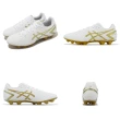 【asics 亞瑟士】足球鞋 DS Light 男鞋 白 金 皮革 塑膠鞋釘 草地球場 運動鞋 亞瑟士(1103A068122)
