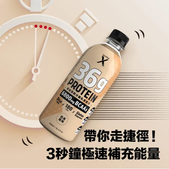Super X】頂級分離乳清蛋白飲-奶茶風味(450mlx6瓶組) - momo購物網