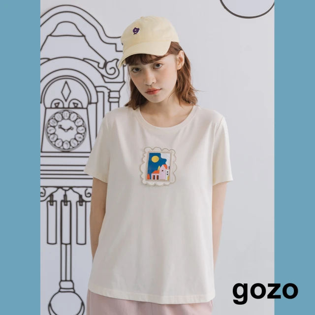 【gozo】2D立體畫框印花T恤(兩色)