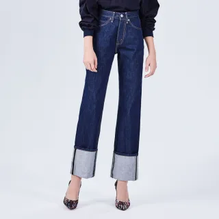 【BRAPPERS】女款 Boy friend系列-高腰直筒褲(藍)