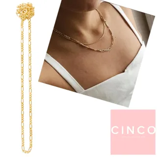 【CINCO】葡萄牙精品 Gia choker 24K金頸鍊 鎖骨鍊 45公分(925純銀)