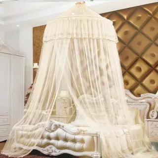 【R.Q.POLO】女神唯美圓頂睡簾蚊帳 防蚊必備附3M貼紙掛勾(三色-單人/雙人/加大/床都適用)