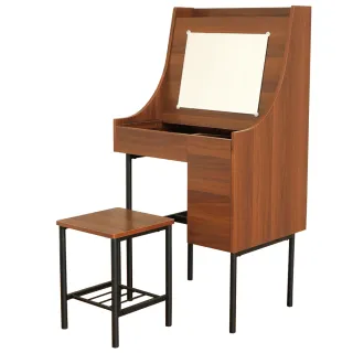 【C&B】工業風書桌化妝兩用桌椅組(兩色可選)