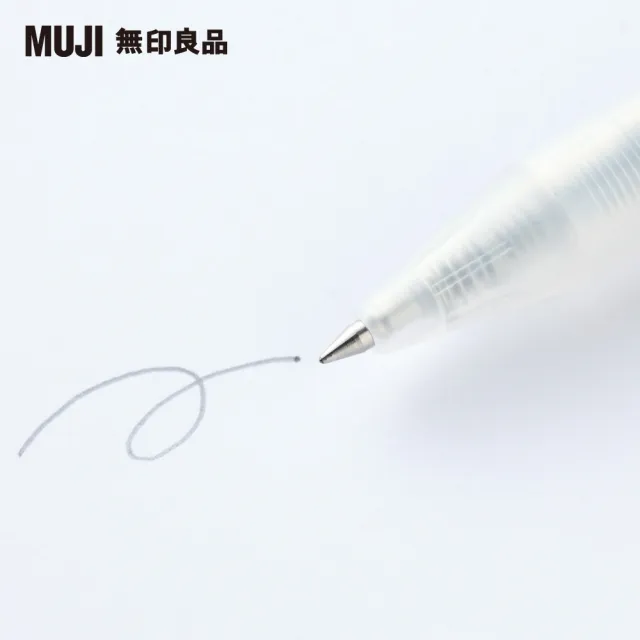 【MUJI 無印良品】自由換芯按壓滑順膠墨筆/灰0.5mm