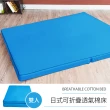 【戀香】日式可折疊超厚感8CM透氣二折棉床(雙人藍色)