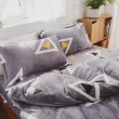 【絲薇諾】法蘭絨 幾何 四件式鋪棉被套床包組 幾何(加大)