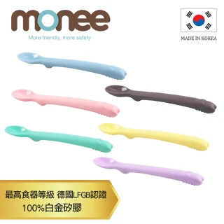 【韓國monee】100%白金矽膠 寶寶智慧矽膠湯匙/6色(全新升級改版)