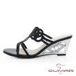 【CUMAR】情迷哈瓦那 - 眼睛鑽飾特殊鏤空楔型跟鞋(黑)