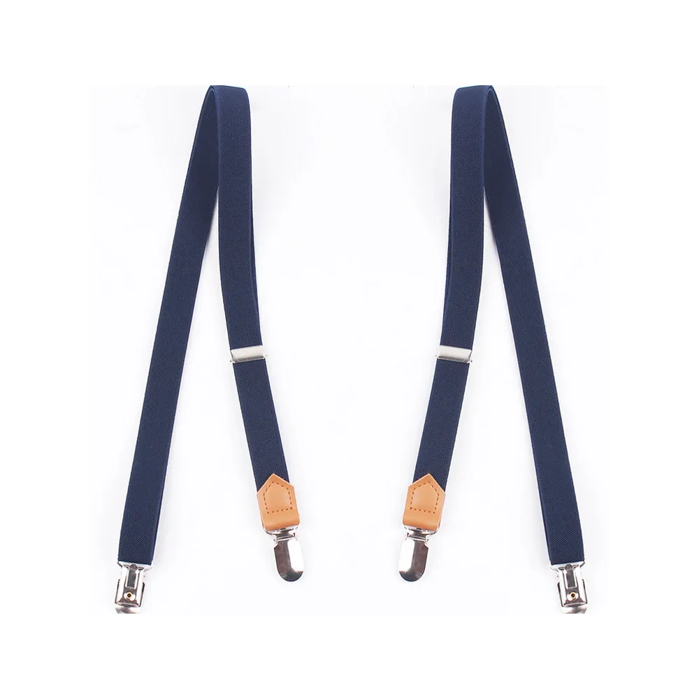 【拉福】獨立2cm真皮質朴中質感西裝吊帶(深藍+卡其)