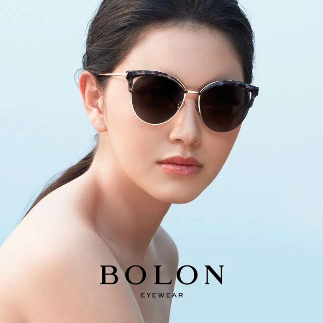【BOLON 暴龍】大牌巨星時尚流行男仕女仕墨鏡太陽眼鏡(金屬貓眼眉框BL6029偏光)