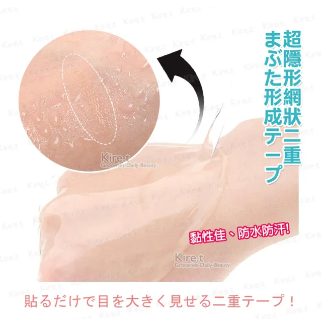 【kiret】無痕 網狀蕾絲 雙眼皮貼 眼線貼-眼皮下垂專用 尾部拉提 超值80枚入(美眼貼 眼線貼)