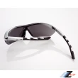 【Z-POLS】黑銀漸層TR90頂級材質框 抗UV400 PC防爆運動太陽眼鏡(輕巧彈性配戴舒適 帥氣水銀電鍍黑)