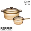 【CorelleBrands 康寧餐具】5L晶彩透明鍋+2.5L單柄晶彩透明鍋