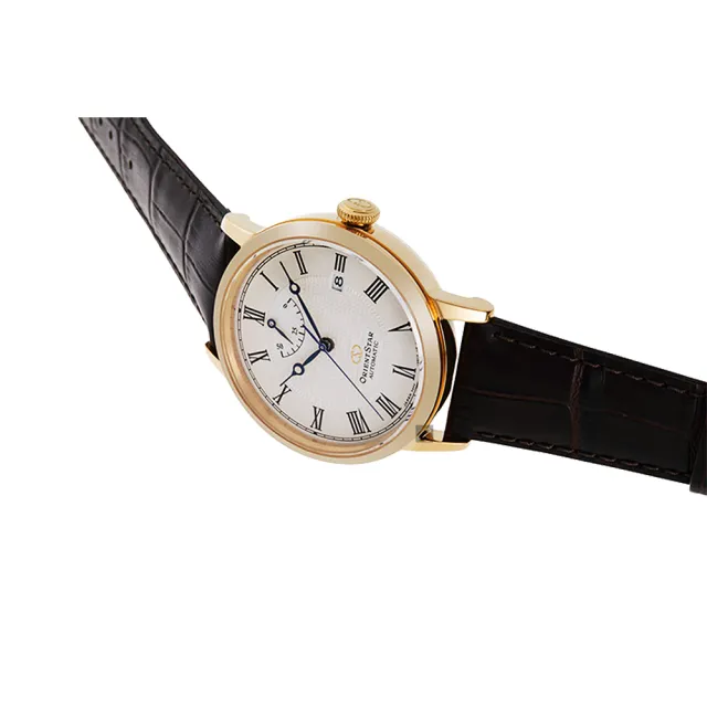 【ORIENT 東方錶】東方之星 CLASSIC 羅馬機械錶-金框x咖啡/38.7mm(RE-AU0001S)