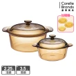 【CorelleBrands 康寧餐具】3.5L晶彩透明鍋+2.25L晶彩透明鍋