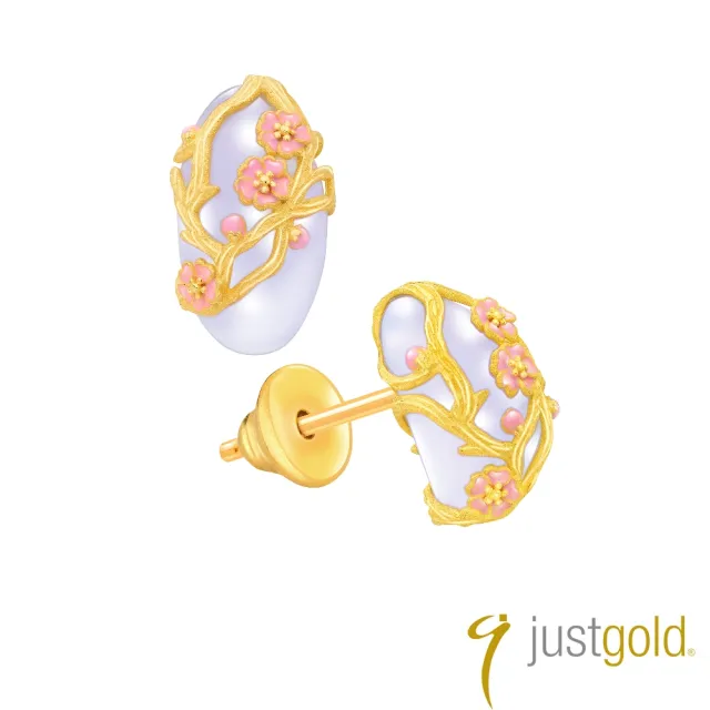 【Just Gold 鎮金店】喜•玲瓏純金系列 黃金耳環(圓)