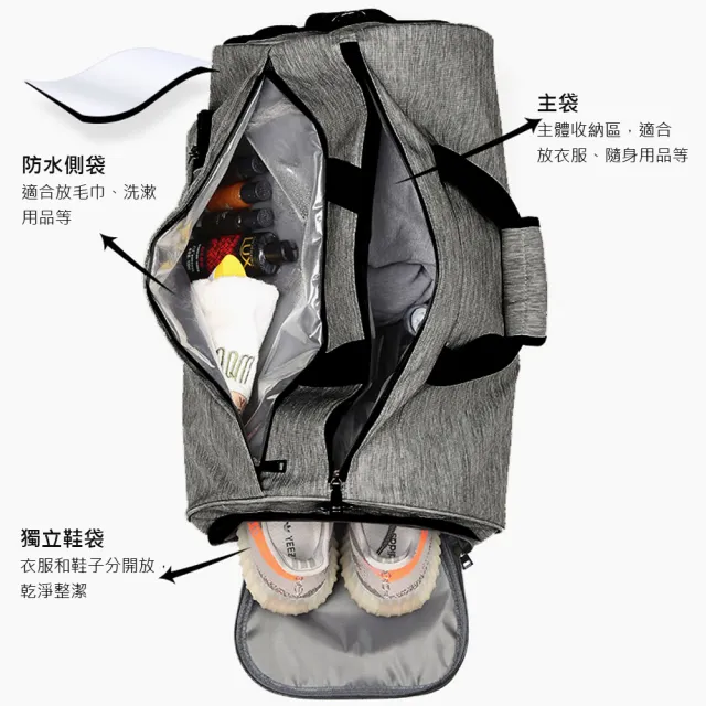 【E.City】雙11 大容量圓筒旅行運動健身包(超大超能裝)