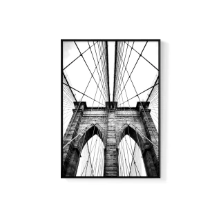 【菠蘿選畫所】紐約布魯克林大橋-42x60cm(畫/咖啡廳掛畫/飯店/客廳佈置/北歐風/城市畫作)