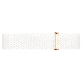 【Daniel Wellington】Petite Dover 12mm純淨白織紋錶帶-玫瑰金(DW錶帶 DW00200168)