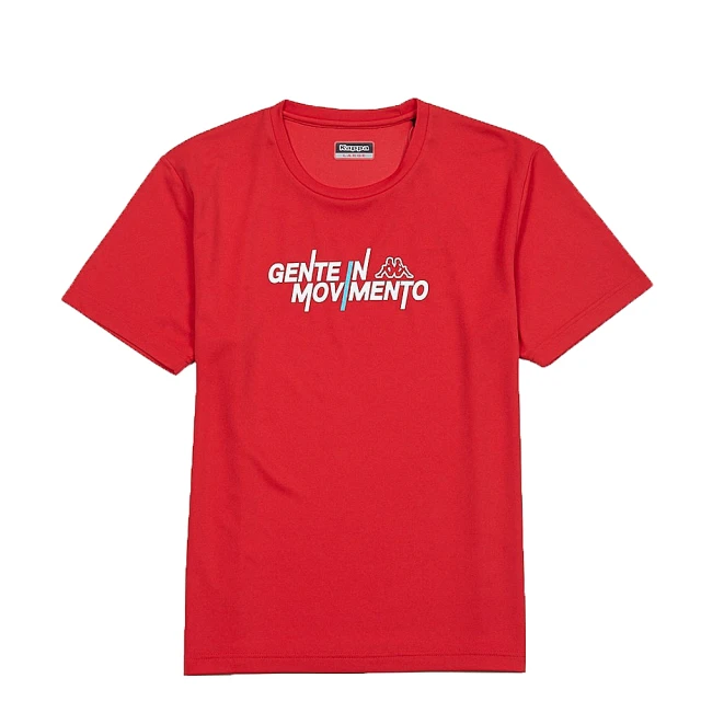 【KAPPA】精典型男吸溼排汗運動圓領衫(正紅 304TR80D18)