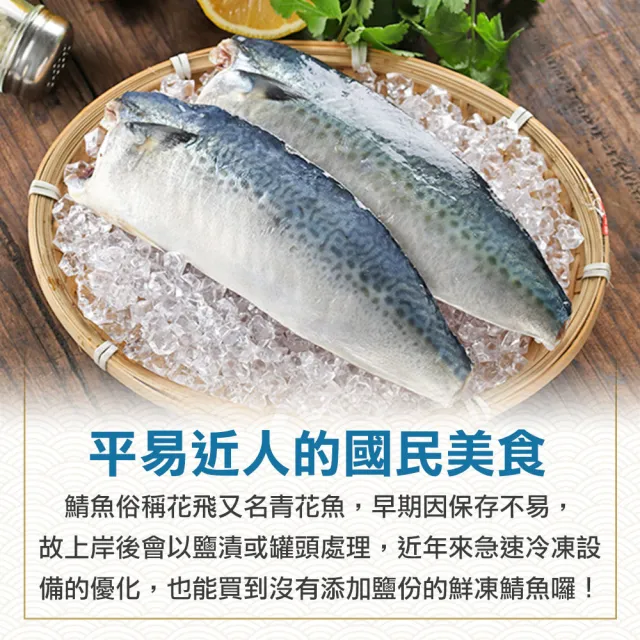 【享吃海鮮】南方澳鮮撈無鹽鯖魚 20片組(2片裝/110-120g/片)