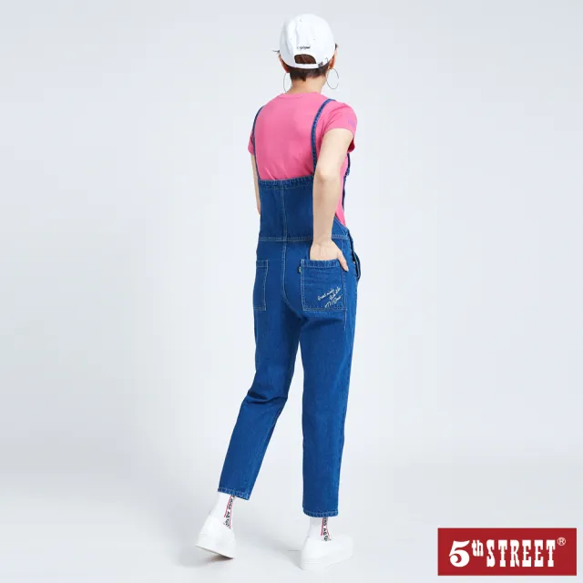 【5th STREET】女寬鬆吊帶褲-中古藍