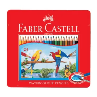 【Faber-Castell】紅色系 水性色鉛筆24色(精緻鐵盒)