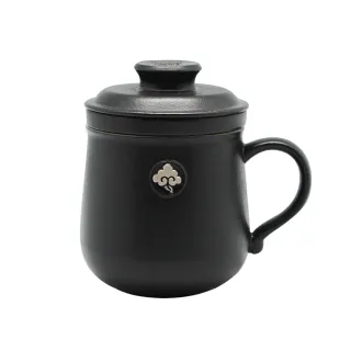【LohasPottery 陸寶】雲中錦書蓋杯  禪風黑(辦公室茶杯 獨享杯 泡茶杯)