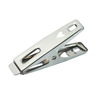 【E.City】20入-不鏽鋼防滑防風曬衣愛心小扁夾(平口設計不易損傷衣物)