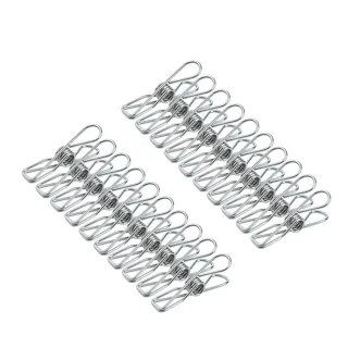 【E.City】20入-不鏽鋼防風曬衣吊衣夾(耐久耐重不易變形)