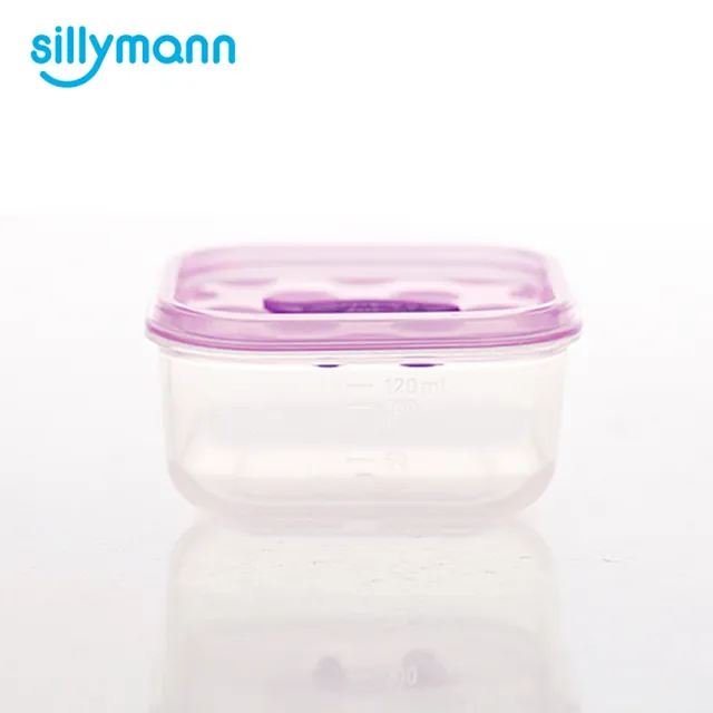 【韓國sillymann】100%鉑金矽膠副食品保鮮盒120ml-2入裝(鉑金矽膠可進沸水、蒸氣紫外線消毒鍋消毒)