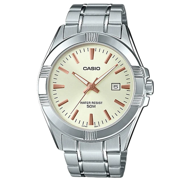 【CASIO 卡西歐】指針錶 不鏽鋼錶帶 50米防水 礦物玻璃(MTP-1308D-9A)