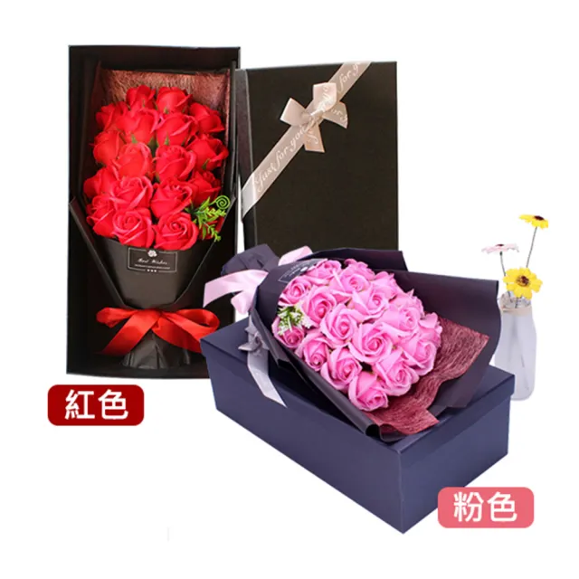 【VENCEDOR】18朵香皂玫瑰花束(浪漫送禮必買首選 玫瑰花束 情人節花束 生日花束 週年紀念-6入)
