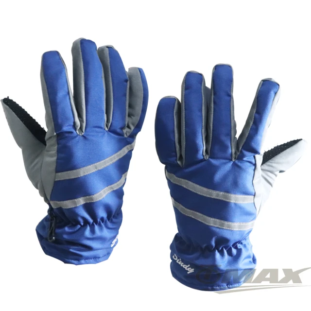 【OMAX】防風防水止滑手套-男款-藍色(速)