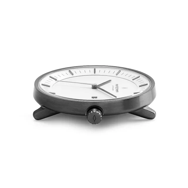 【Nordgreen】ND手錶 哲學家 Philosopher 40mm 深空灰殼×白面 復古棕真皮錶帶(PH40GMLEBRXX)