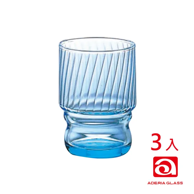 【WUZ 屋子】ADERIA 強化玻璃水杯3入組(235ml-藍/棕)