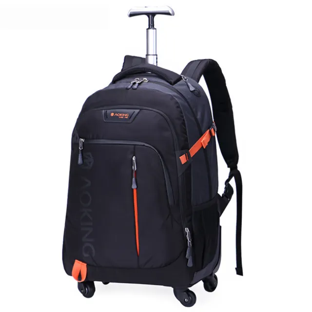 【PUSH!】雙11 旅遊休閒用品 拉桿雙肩背包 電腦包 大容量輕型拉桿包 35L萬向輪背包 書包(拉桿包U57)
