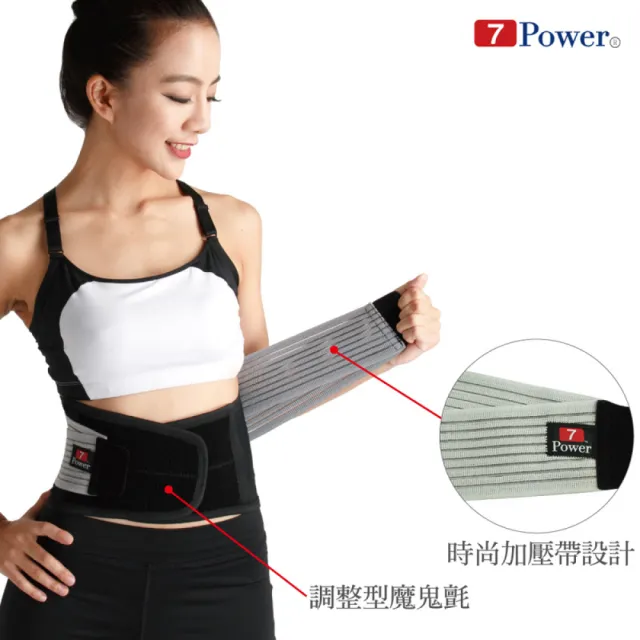 【7Power】醫療級專業護腰1入(20顆磁石/穩定保護腰部活動/MIT台灣製造)