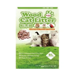 【Q-PET】wood cat litter天然松木砂8L(貓.兔.鼠.刺蝟.鳥.小動物)