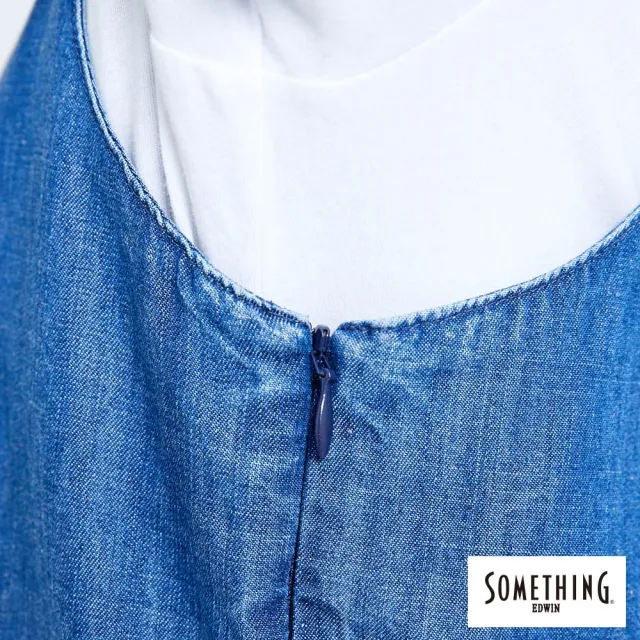【SOMETHING】女裝 涼夏細帶背心(中古藍)