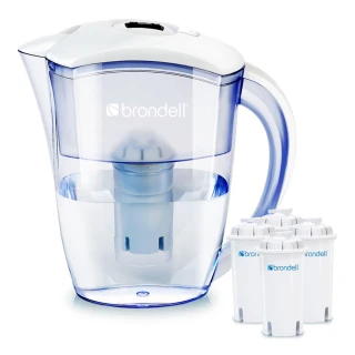 【Brondell】美國邦特爾 純淨濾水壺 （白）＋4入八周長效濾芯(簡單喝好水)