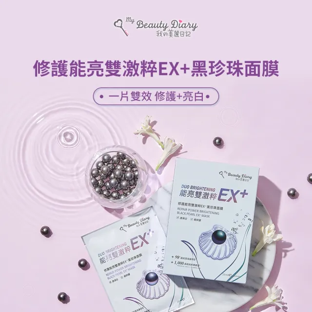 【我的美麗日記】修護能亮雙激粹EX+黑珍珠面膜6入