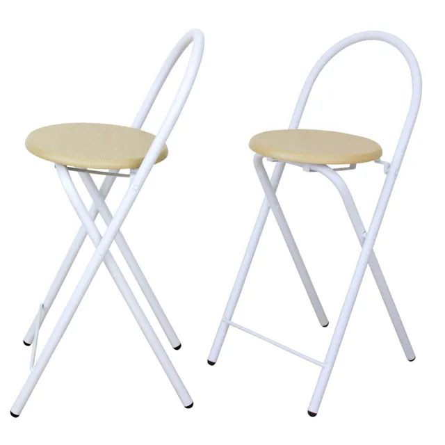 E-Style】鋼管高背(木製椅座)折疊椅/吧台椅/高腳椅/餐椅/折合椅-三色可