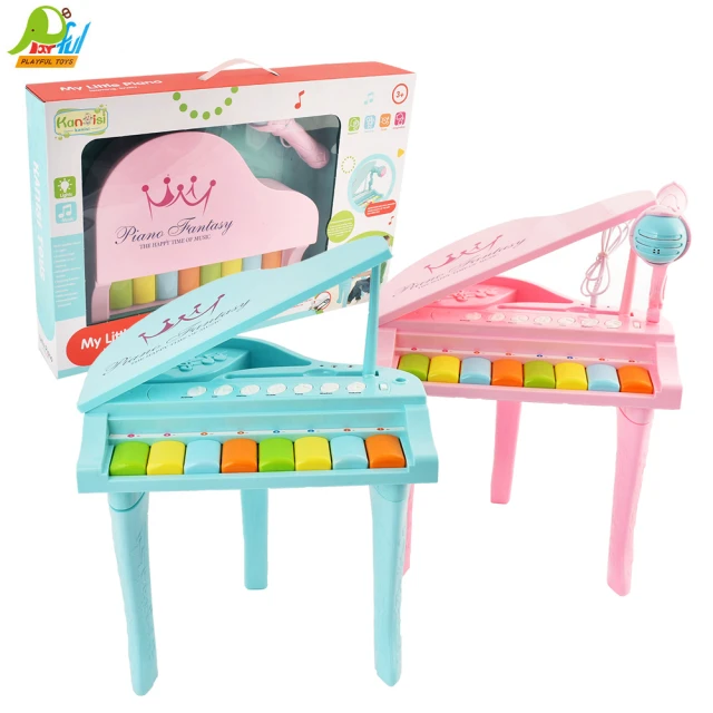 【Playful Toys 頑玩具】三角電子琴+麥克風(兒童電子琴 兒童鋼琴 兒童樂器 音樂麥克風 兒童玩具)