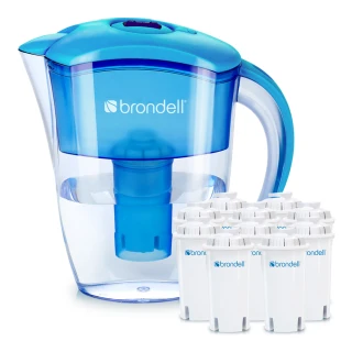【Brondell】美國邦特爾 純淨濾水壺 （藍）＋10入八周長效濾芯